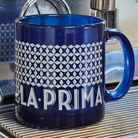 La Prima - Blue Glass Mug - 12oz (355 ml)
