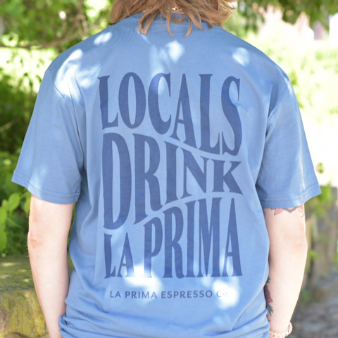 Locals Drink La Prima T-Shirt - Slate Blue